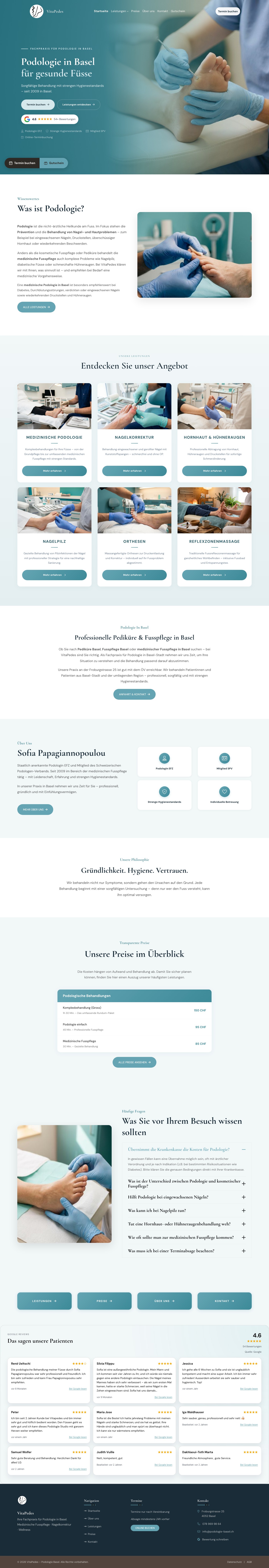 VitaPedes Podologie Basel Website von 360WebManager