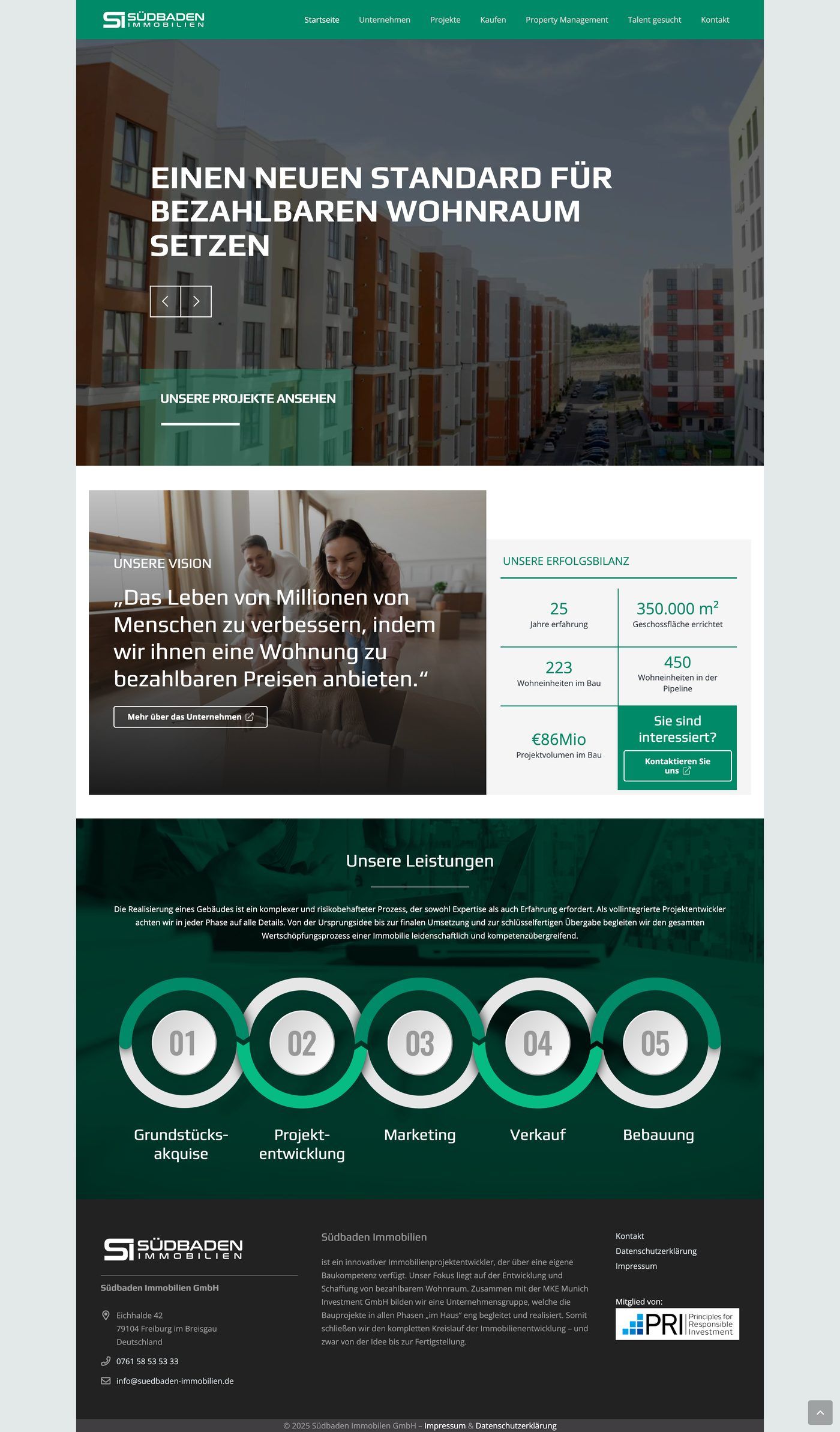 Südbaden Immobilien  - Immobilien / Projektentwicklung Website von 360WebManager