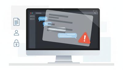 Ein Zensur-Overlay über dem KI-Chat verdeutlicht, dass geschützte Inhalte nicht im Prompt landen sollten