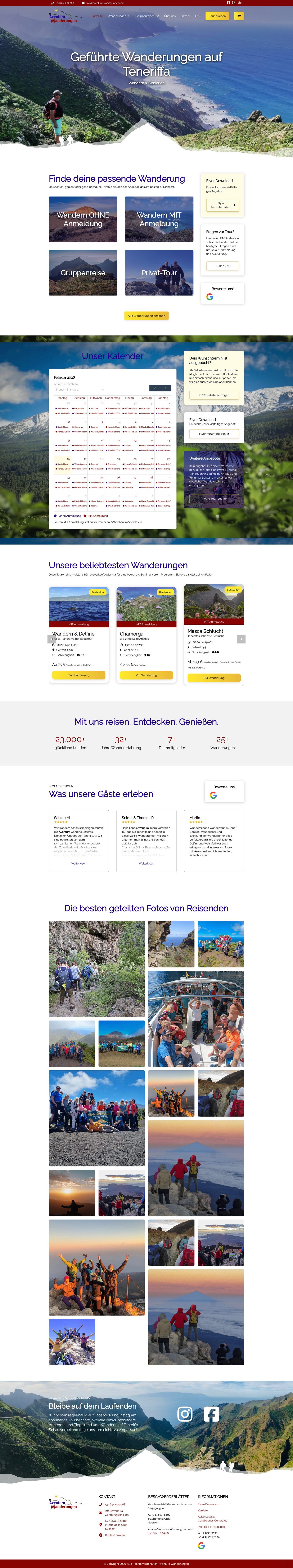 Aventura Wanderungen  - Tourismus / Wanderungen Website von 360WebManager